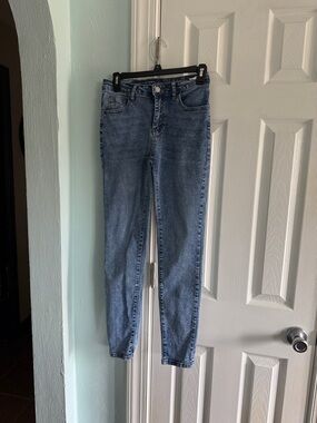 SHEIN Medium Blue High-Rise Skinny Jeans - Women's